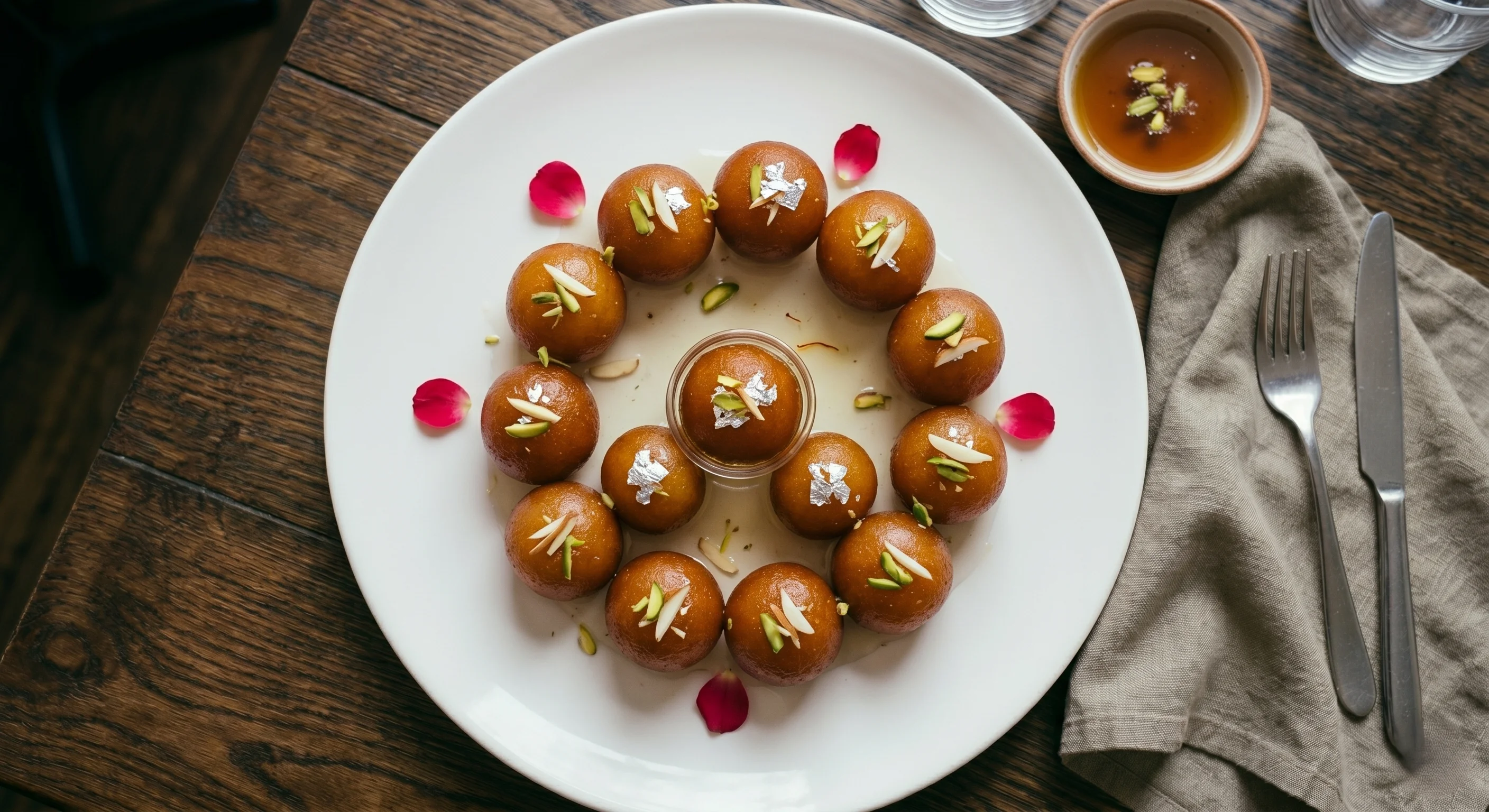 Warm Gulab Jamun in cardamom syrup at Taj Mahal Food, London, Ontario